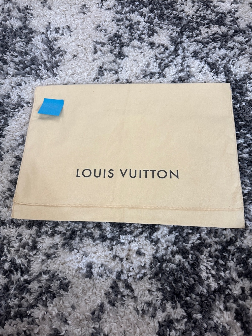 Louis Vuitton Beige Dust Bag with Black Logo